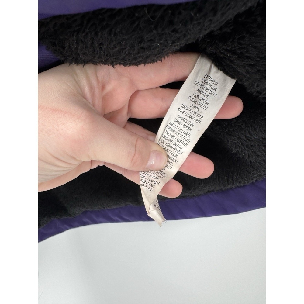 LL Bean Winter Warmer Coat Purple Womens Fleece Lined Hooded Jacket Gorpcore L - Picture 12 of 14